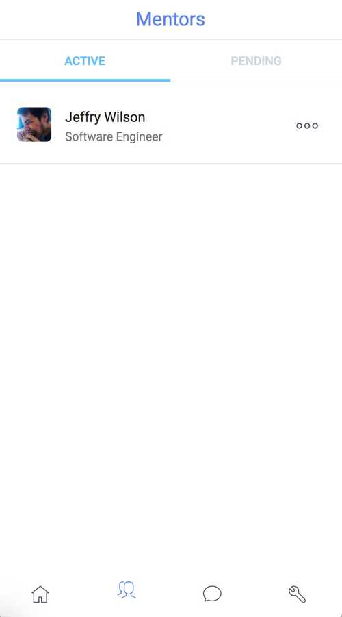 Mentrship app contacts page